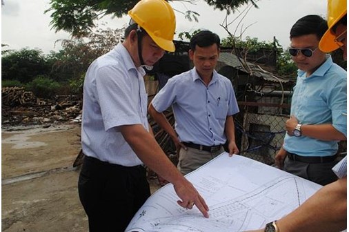 Đo giải phóng mặt bằng trường mầm non Quang Minh B, huyện Mê Linh