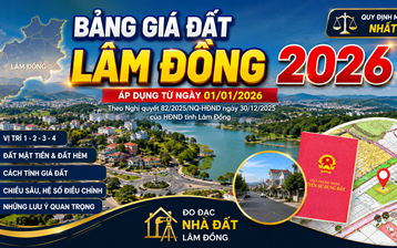 BẢNG GIÁ ĐẤT LÂM ĐỒNG 2026